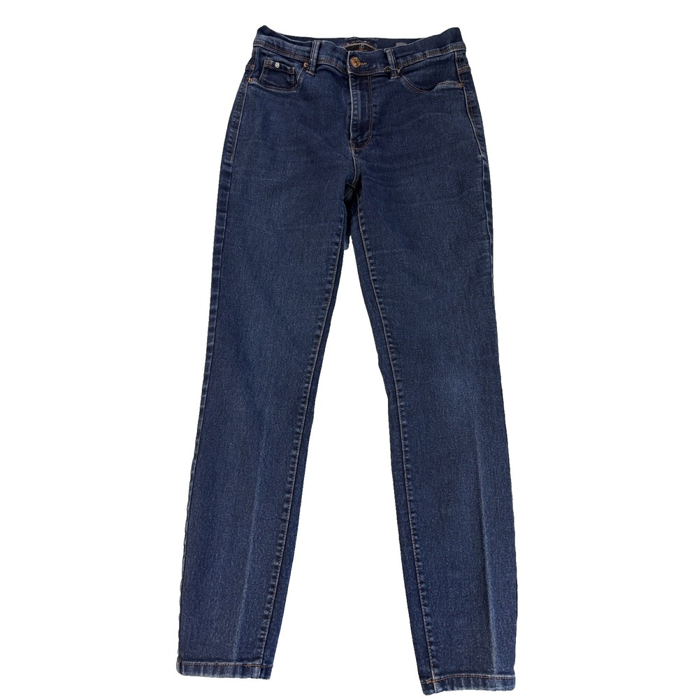 CURVE APPEAL High Rise Skinny Jeans Dark Wash Stretch Size 4/27 Y2K Minimalist